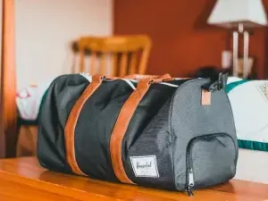 Gym bags and sports equipment